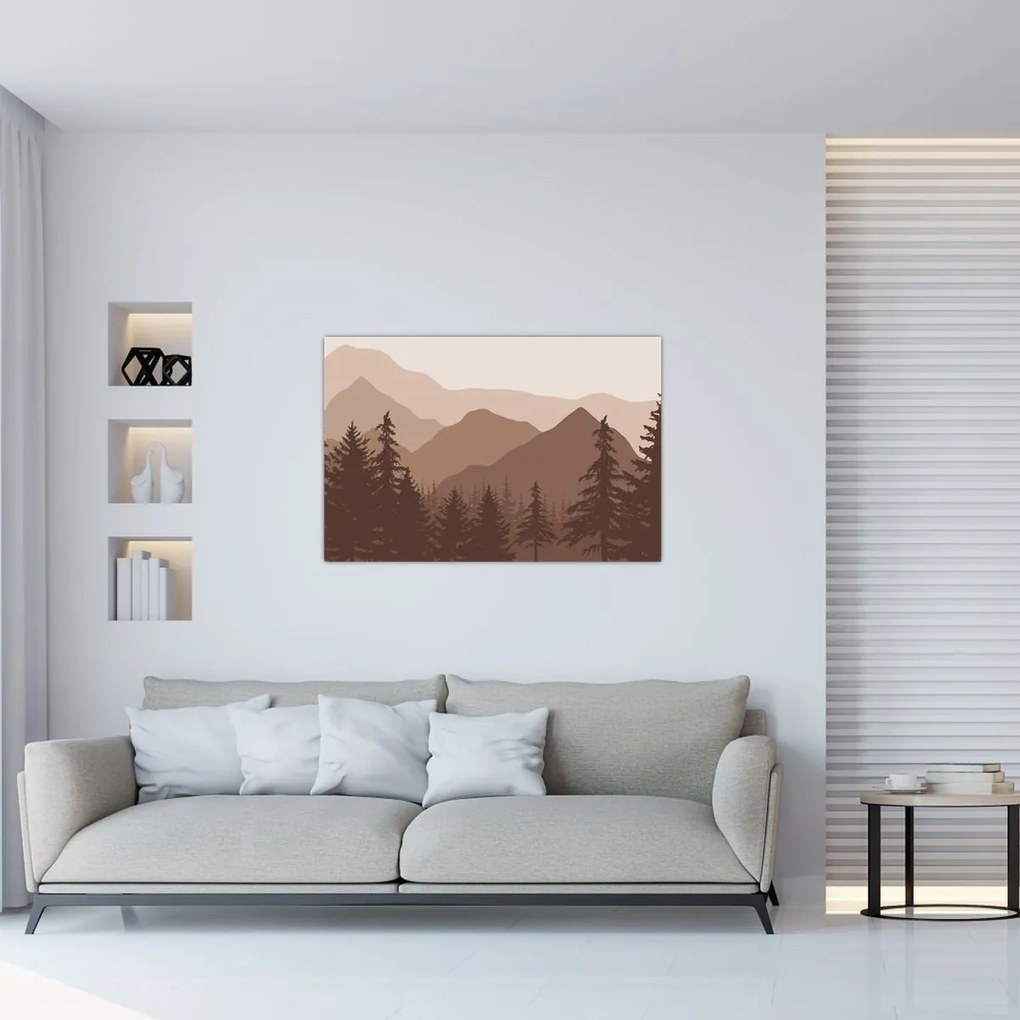 Kép - Barna hegyek N⁰2 (90x60 cm)