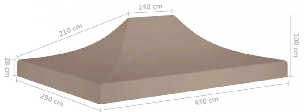 tópszínű tető partisátorhoz 4,5 x 3 m 270 g/m²