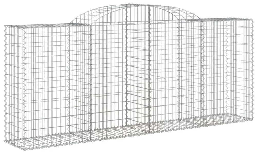 6 db íves horganyzott vas gabion kosár 300x50x120/140 cm