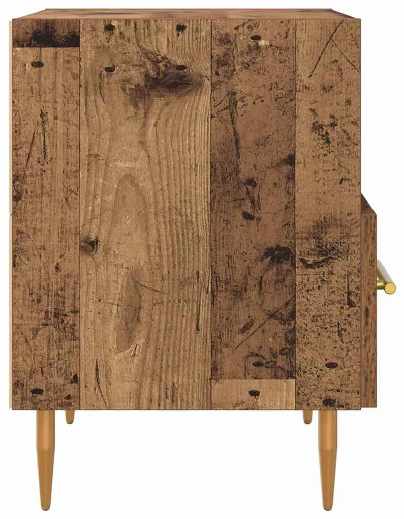 Éjjeli asztal fiókkal 2 pcs Régi fa 40 x 35 x 47.5 cm Faanyag