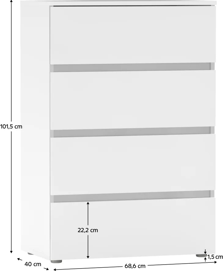 PARMAD komód, fehér