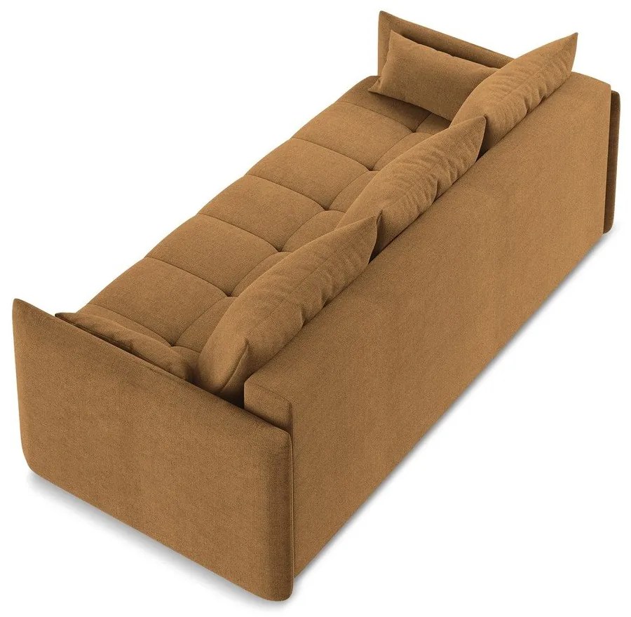 Terrakotta színű kinyitható-tárolóhelyes kanapé 225 cm Moku – Makamii