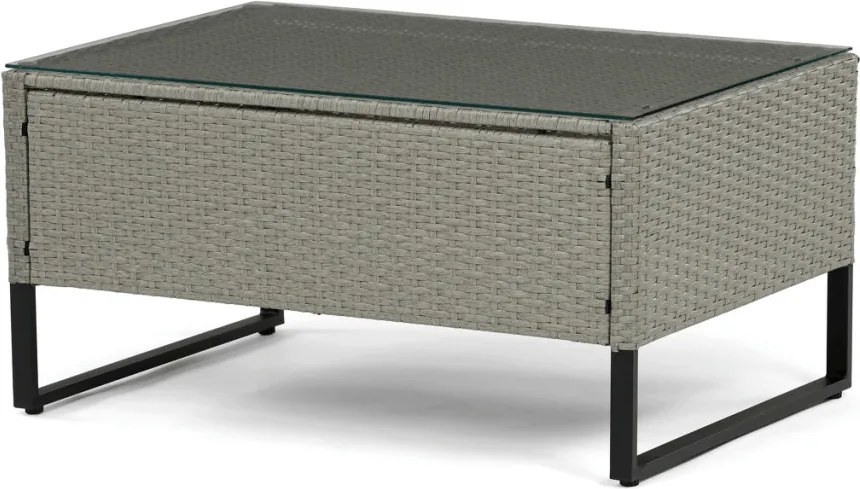 Kerti bútor garnitúra, polyrattan, szürke, AZS-A1915 GREY