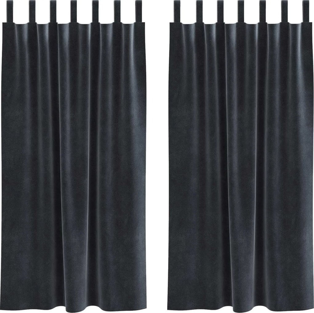 vidaXL Sötétítő függönyök 2 pcs Sötétszürke 140 x 175 cm Bársony
