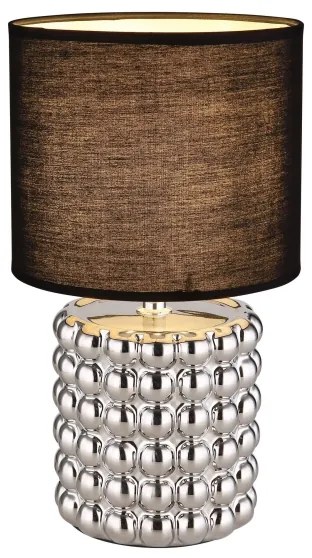 Globo 21626C - Asztali lámpa VALENTINO 1xE14/40W/230V fekete/ezüst