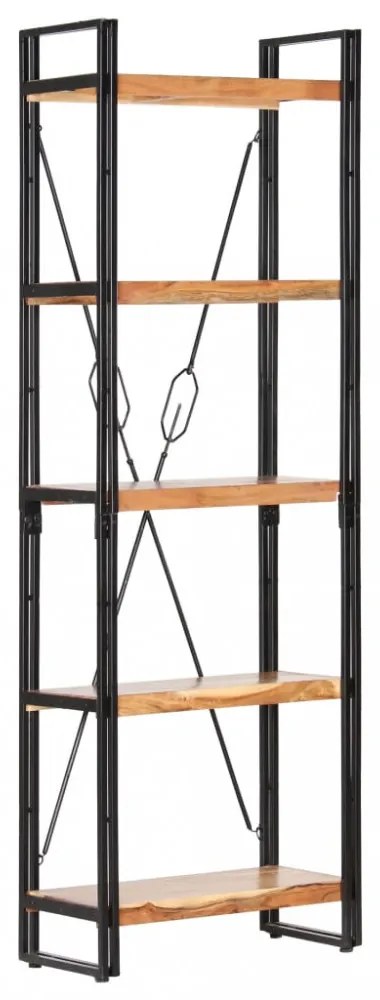 5 szintes tömör akácfa könyvespolc 60 x 30 x 180 cm