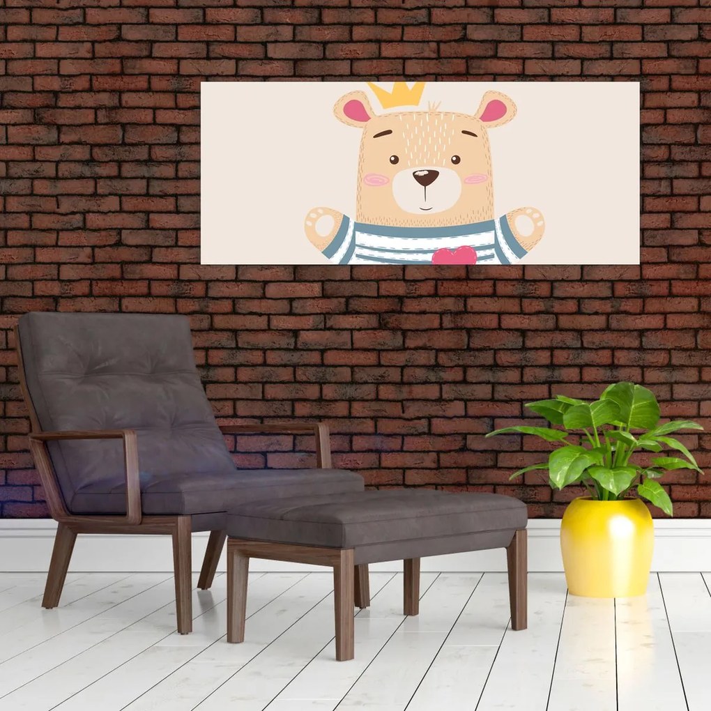 Kép - Teddy maci koronával (120x50 cm)