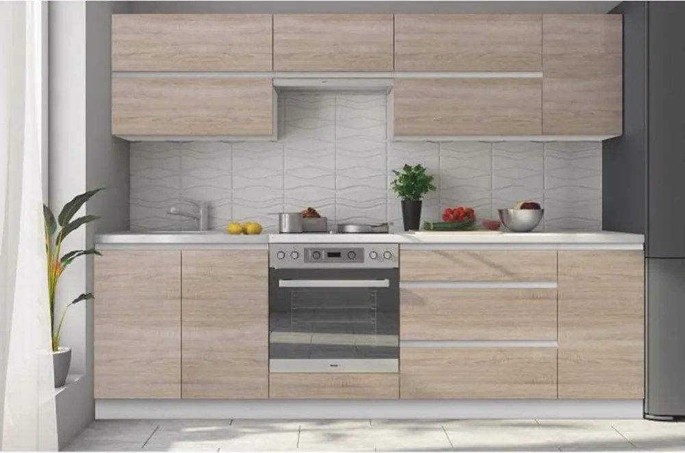 Kétajtós alsó mosogatószekrény, tölgy sonoma, LINE