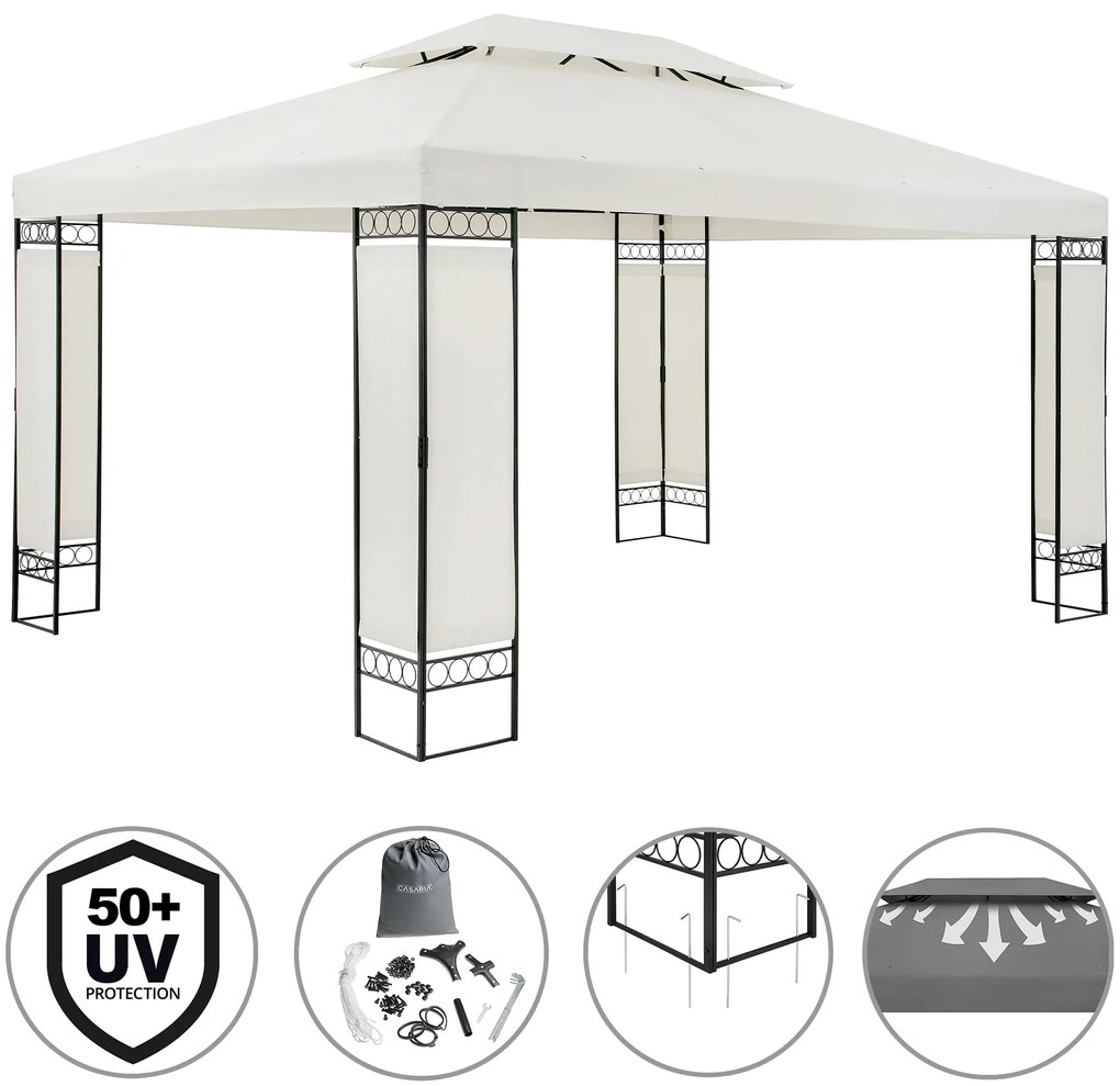 Casaria® Gazebo Elda 3x4 - krém