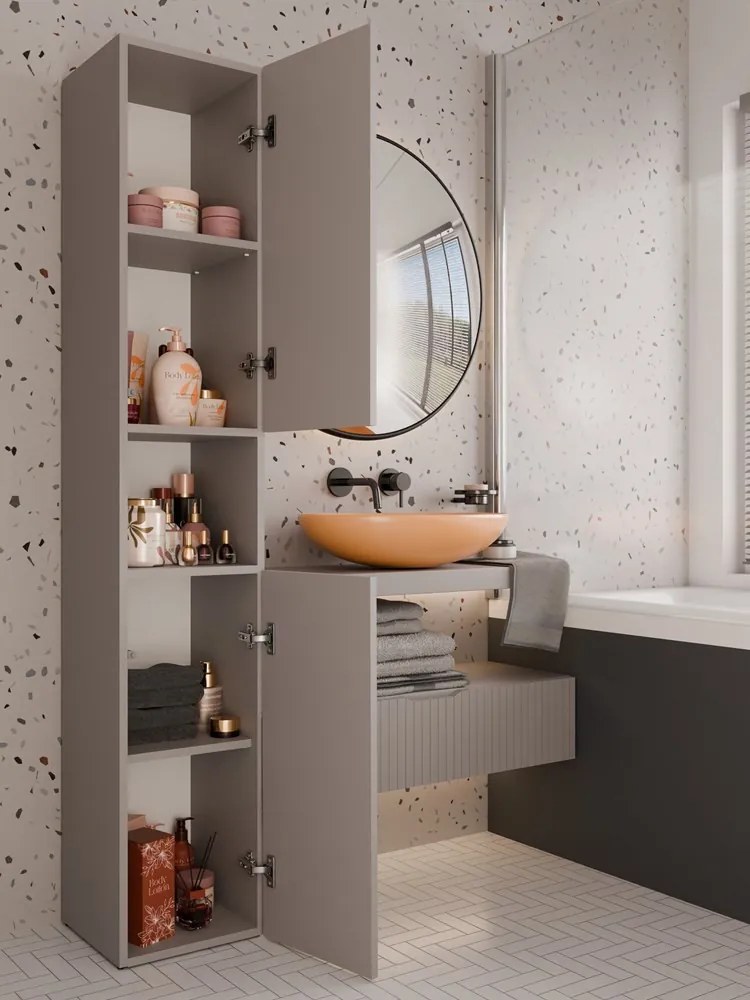 Faenza Nel I fürdőszoba szekrény, 30x31x174 cm, agyag színű