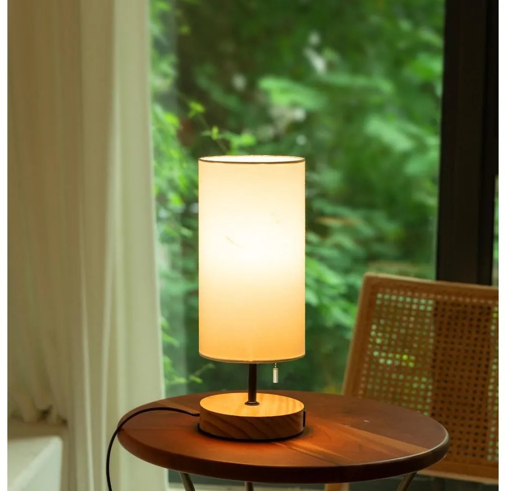 Aigostar - Asztali lámpa USB porttal 1xE27/40W/230V bézs