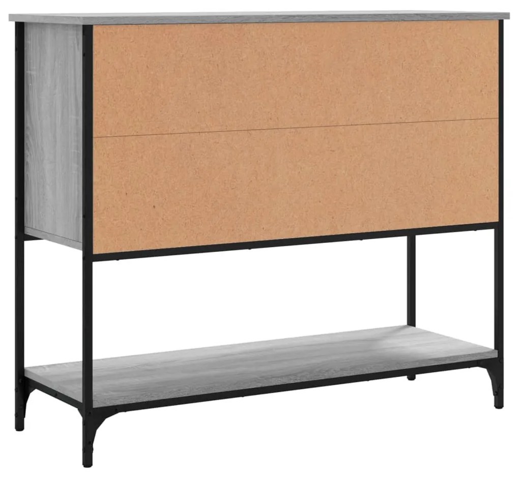 szürke sonoma színű szerelt fa tálalószekrény 100 x 36 x 85 cm