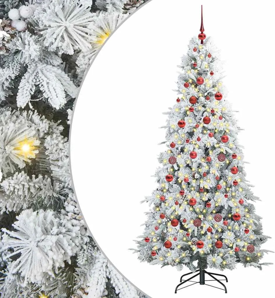 vidaXL Műanyag Hajtogatós Karácsonyfa Fehér 180 cm PE és PVC