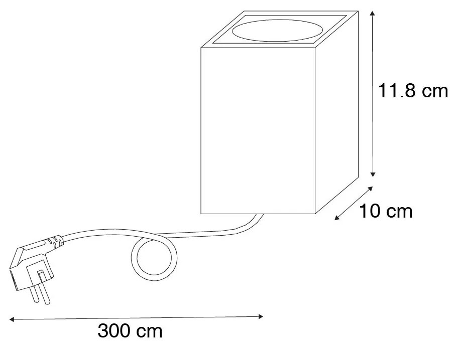 Ipari kerti reflektor rozsdabarna négyzet alakú IP65 - Lennard