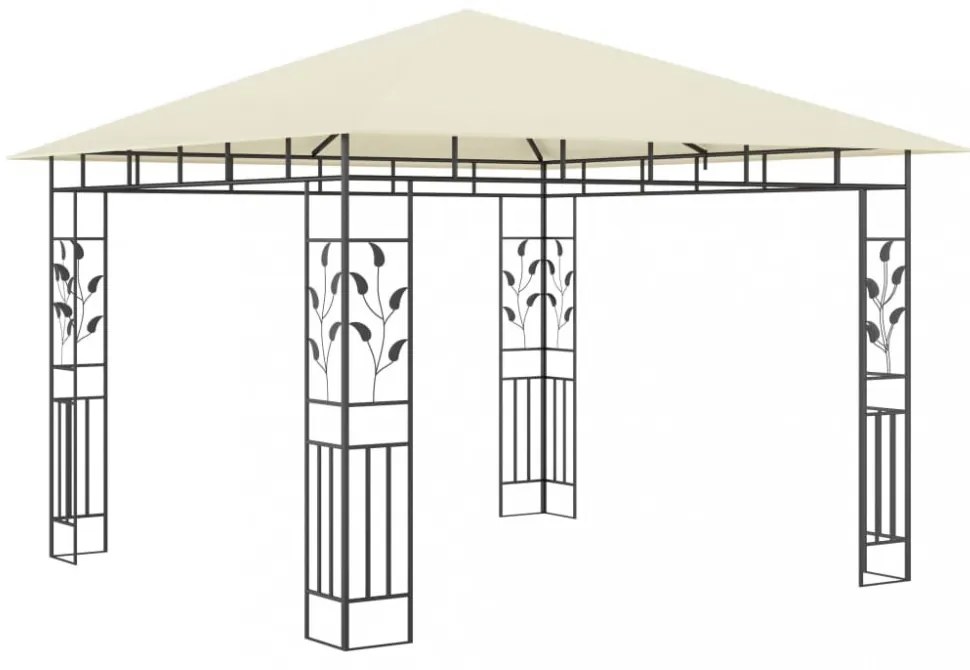 krémszínű pavilon szúnyoghálóval 3 x 3 x 2,73 m 180 g/m²