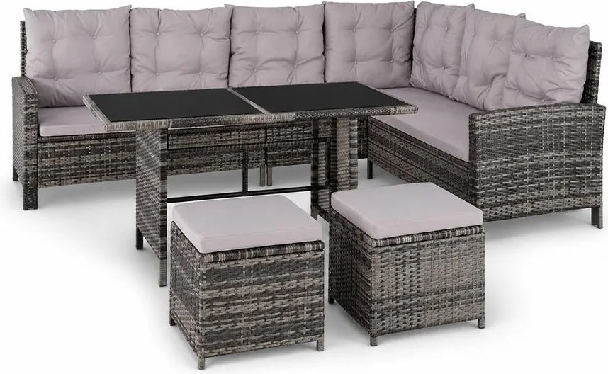 Avenberg BARLETTA Nagy luxus kerti rattan szett - szürke/világosszürke