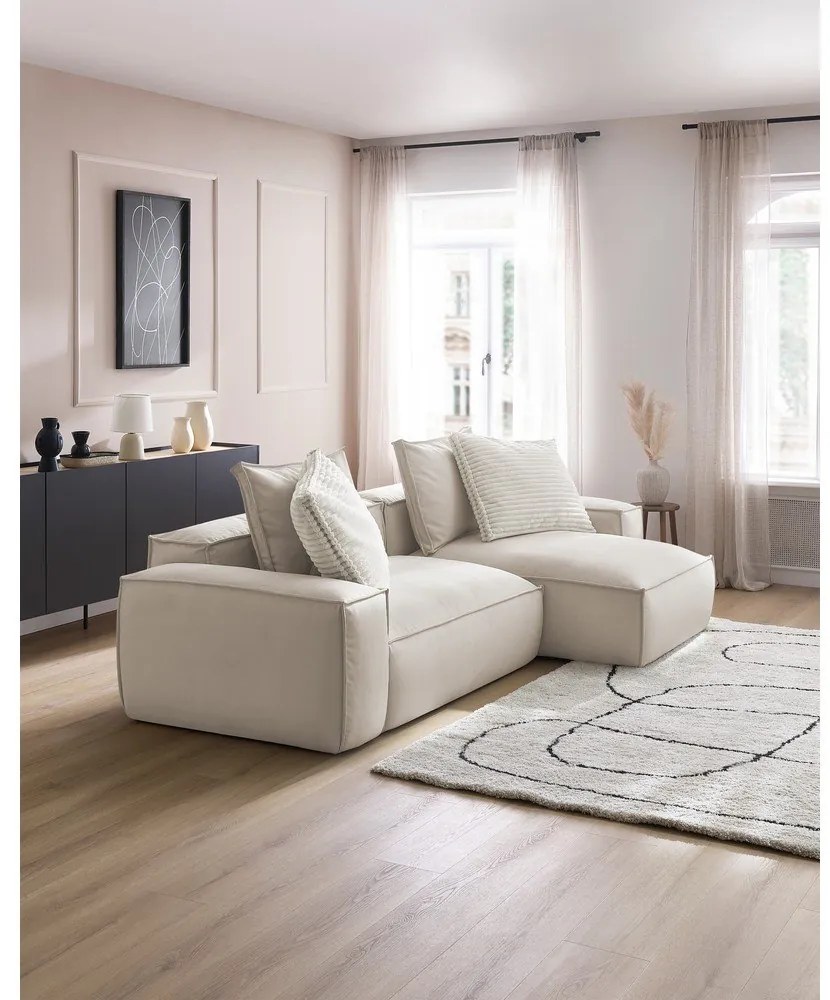 Bézs bőrutánzat sarokkanapé (variálható) Boheme – Bobochic Paris