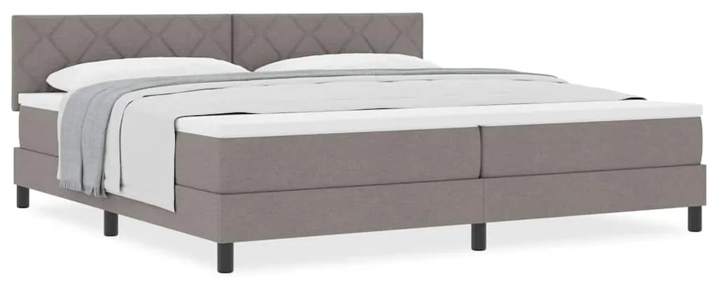 Boxspring ágy matraccal matracmal Tópszínű 200 x 200 cm szövet