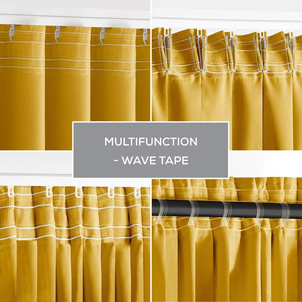 Sárga sötétítő termo függöny 140x245 cm Pleat – Restilo