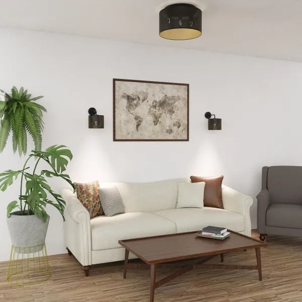 Felületre szerelhető csillár LOFT SHADE 3xE27/60W/230V fekete/arany