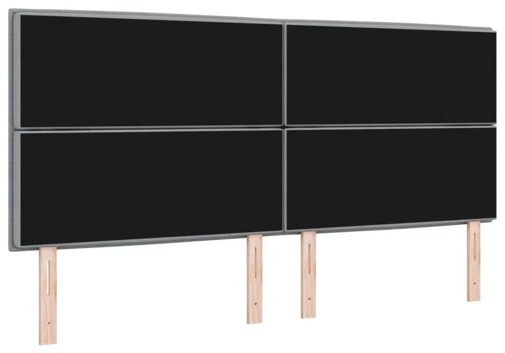 LED Fejvég Vonalakkal Modern Világosszürke 200 cm Szövet