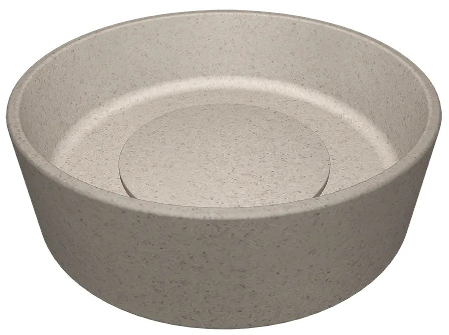Laveo Perl, gránit munkalap mosdó 360x360x115 mm, bézs, LAV-VGP1410T