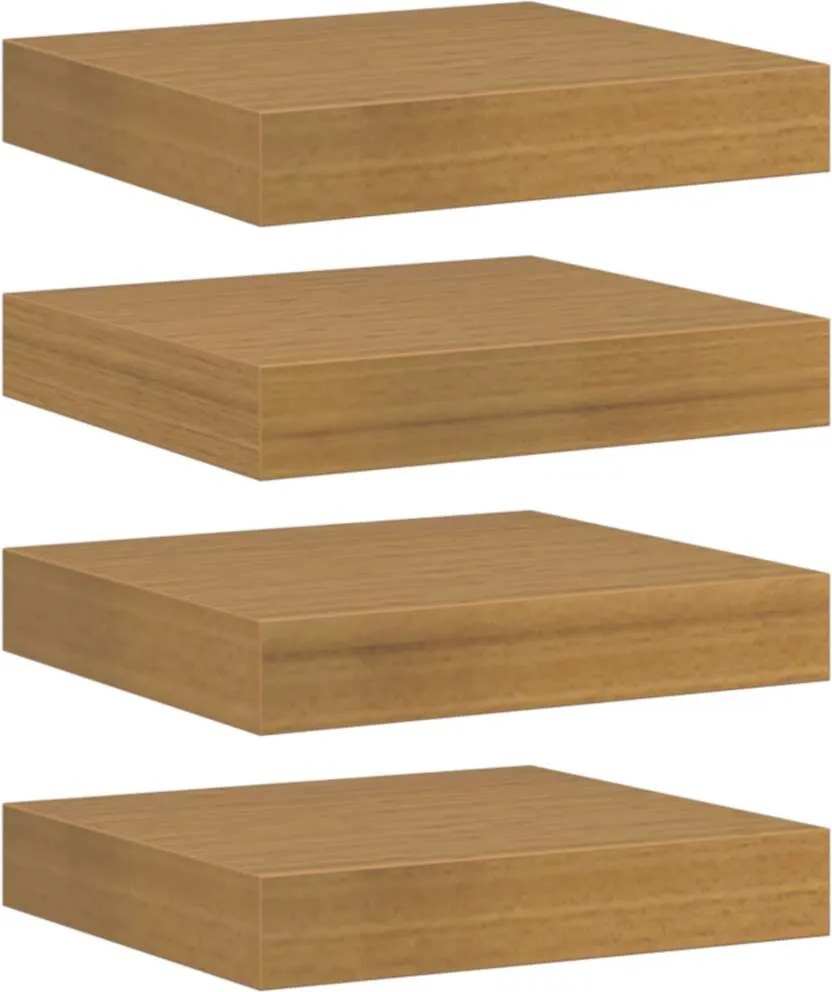 vidaXL Falpolc Falra szerelhető 4 pcs Bézs 23 x 23,5 x 4 cm Faanyag