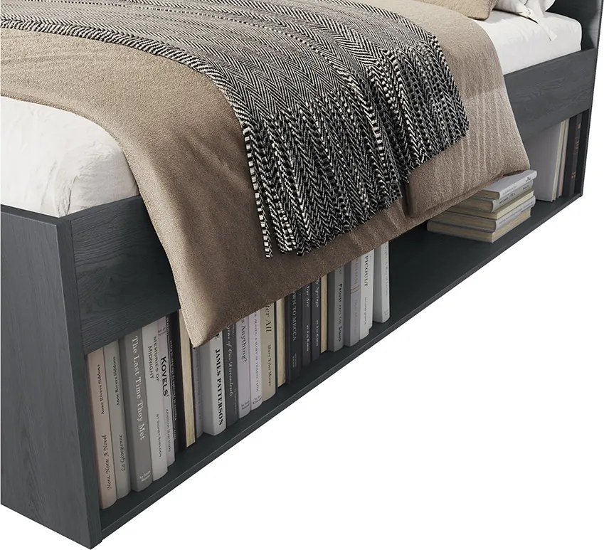 postel 160x200 kárpitozott ágy fejtámlája Galaxy 51 - tölgy carbon