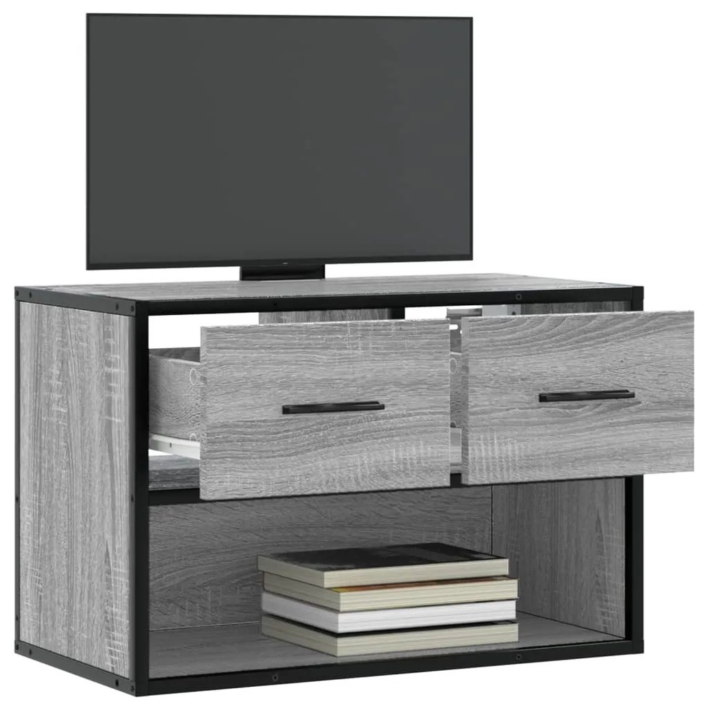 szürke sonoma színű szerelt fa TV-szekrény 60 x 31 x 39,5 cm