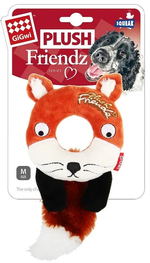 GiGwi Sípó játék kutyáknak Plush Friendz róka, 22x 11 x 2,5 cm