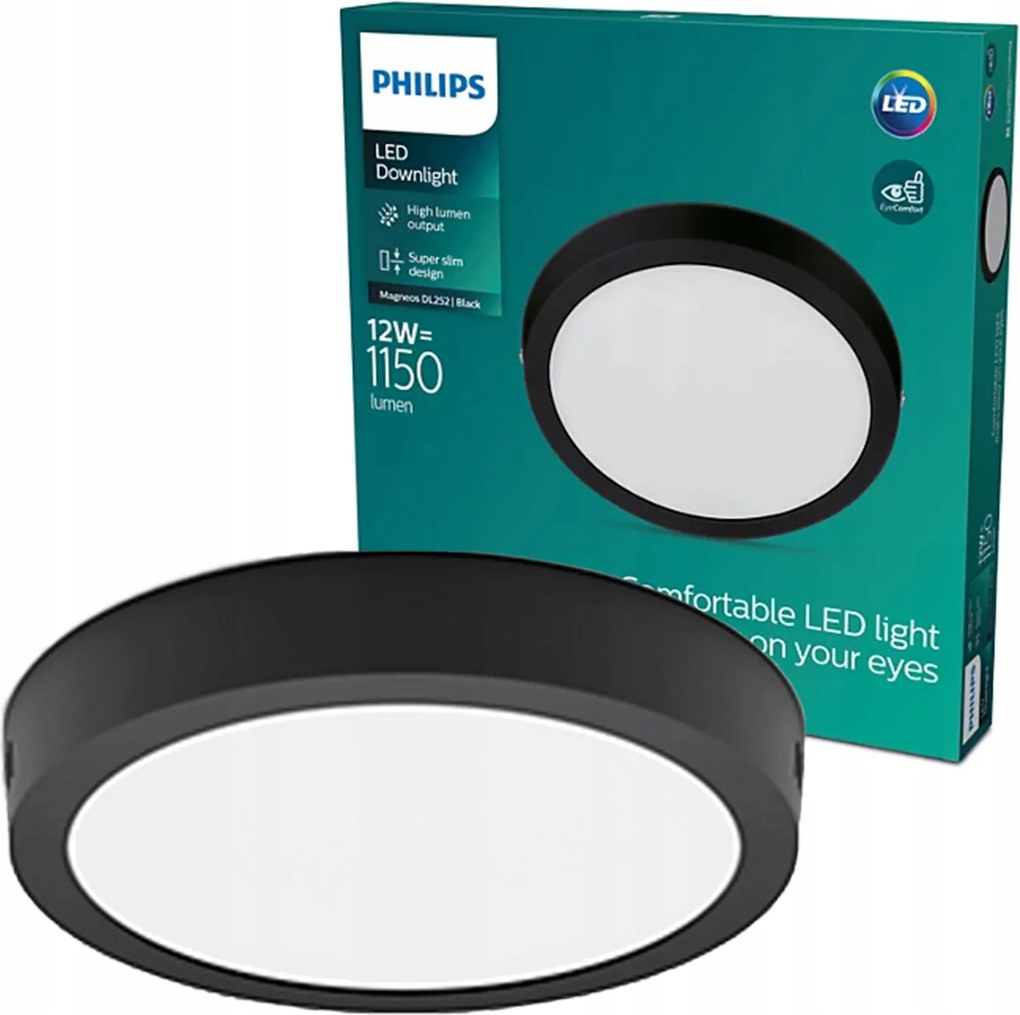 Plafon Led Mennyezeti Lámpa Falra szerelhető Panel 12W 21cm Kerek Magneos Philips