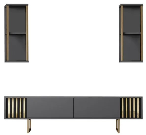 TV szekrény Gold Line - Anthracite, Black