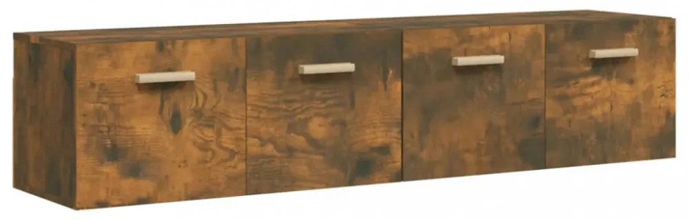 2 db füstös tölgy színű szerelt fa faliszekrény 80x35x36,5 cm