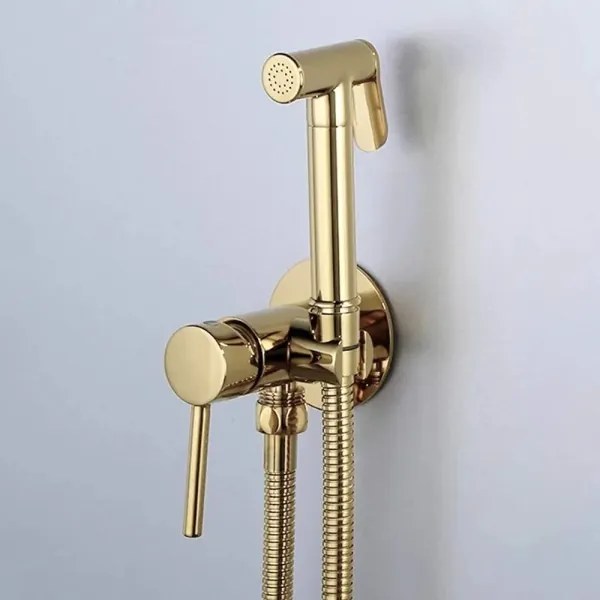 REA-B8979 - LUNGO bidé csaptelep kézi zuhannyal, falba süllyesztett szereléshez, arany