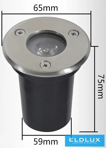 UNIVERSO Taposólámpa LED 1.5w 120lm 6500k 60° IP65 acél Ø65-Ø59x75mm