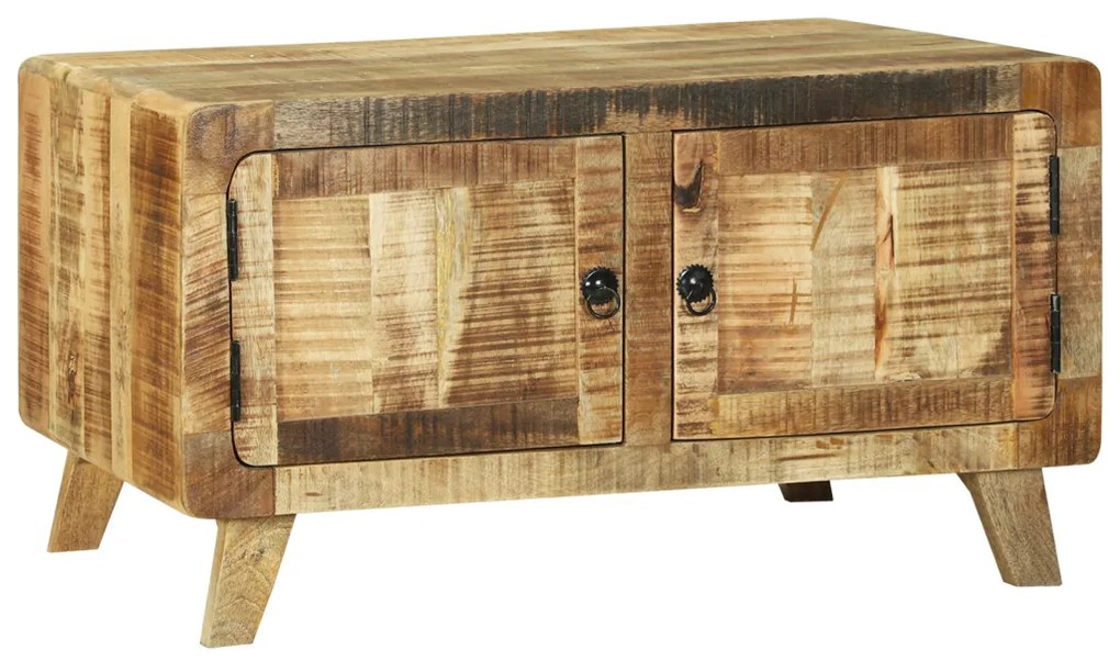 Dohányzóasztal 80x54x45 cm Tömör fa Durva mangó