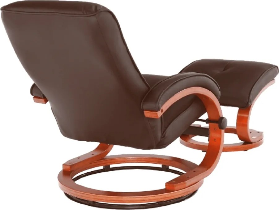 Relaxáló állítható fotel, sötétbarna, RYAN