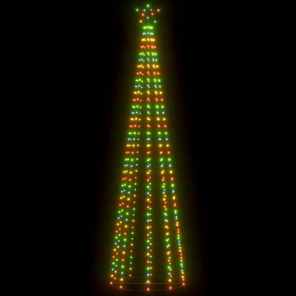 Kúp alakú karácsonyfa-dekoráció 400 színes LED-del 100 x 360 cm