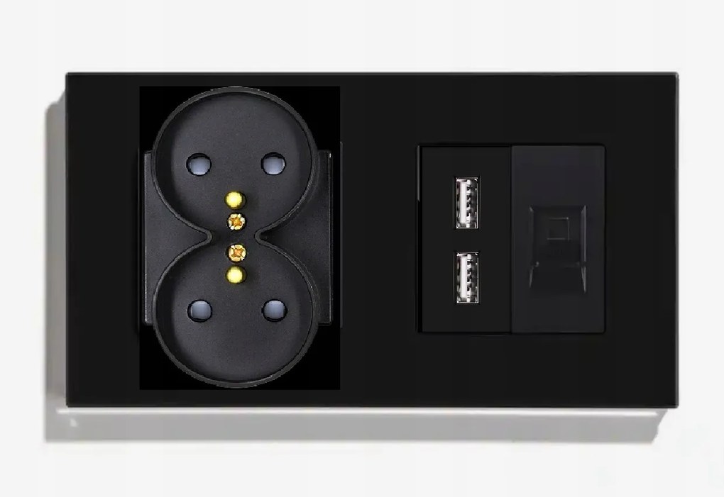 Dupla Üveg Aljzat Internet Dugó RJ45 CAT5 2x Usb