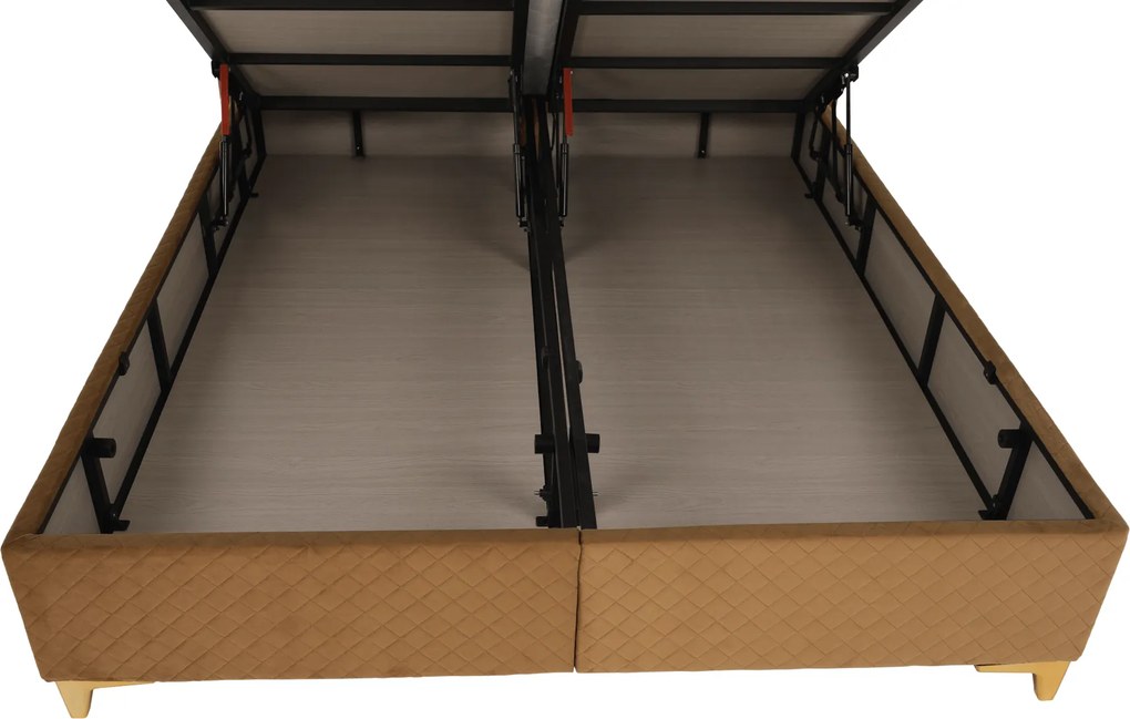 Boxspring ágy 160x200, világosbarna, GOLDBIA