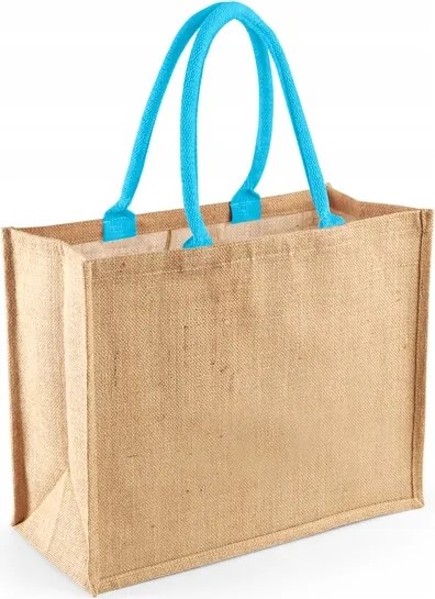 juta bevásárlótáska széles aljjal nagy XL natúr Juta 42x33x19cm