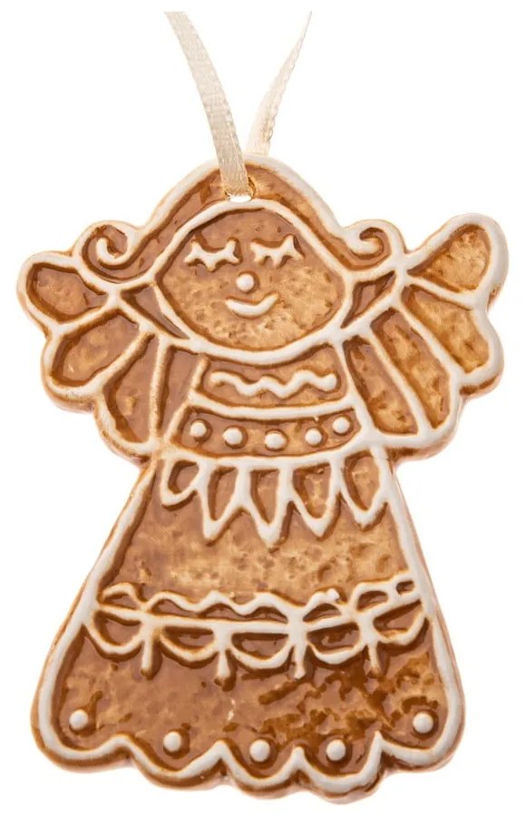 Kerámia karácsonyfadísz 10 cm Gingerbread Angel – Dakls