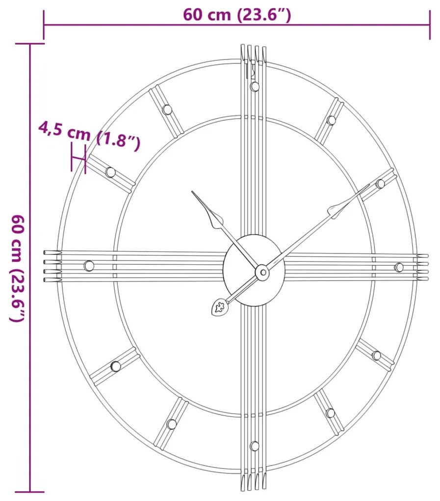 fekete vas falióra Ø60 cm