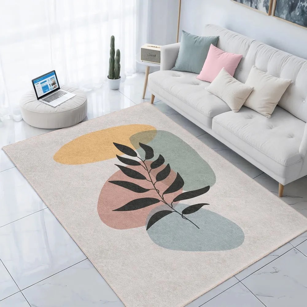 Krémszínű mosható szőnyeg 80x150 cm Illustrated Autumn – Mila Home