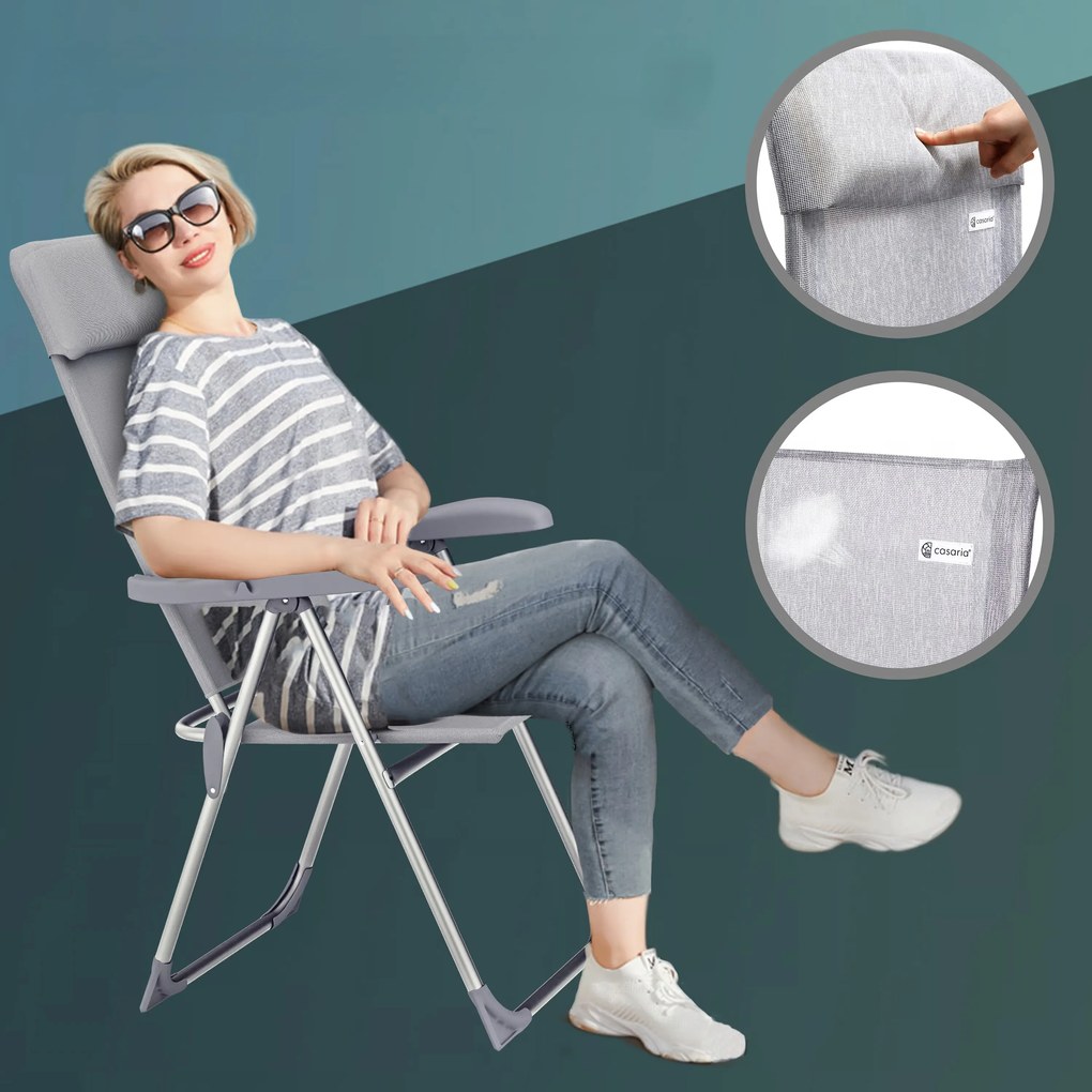 Deuba 4 darabos kempingszék szett - világosszürke