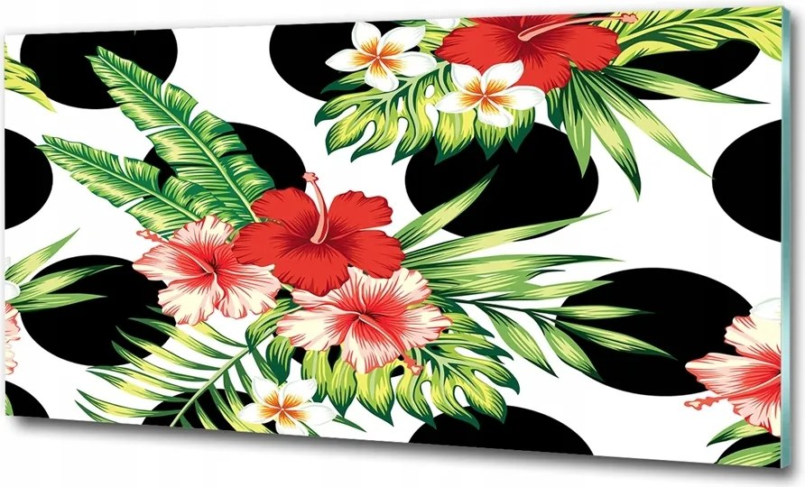 Vászonkép akril üvegen Hawaii virágok 100x50