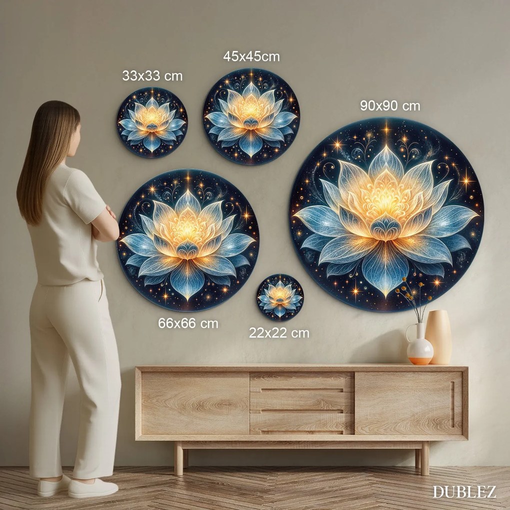 DUBLEZ | Kerek fa kép - Lótusz