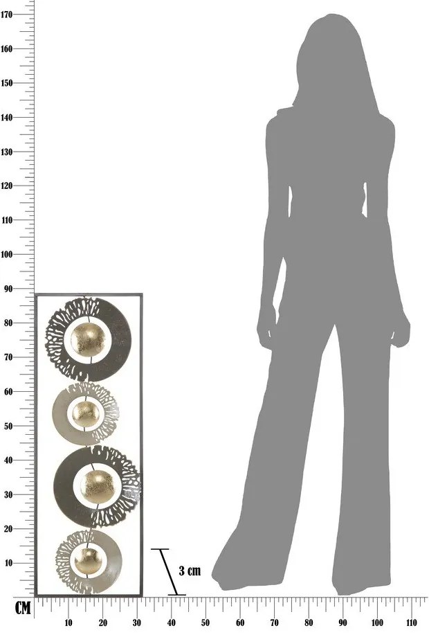 Ring fém fali dekoráció, 31 x 89,5 cm - Mauro Ferretti