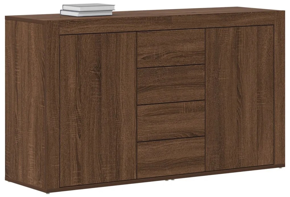 Oldalszekrény Barna tölgy Mérnöki fa 120 x 36 x 69 cm