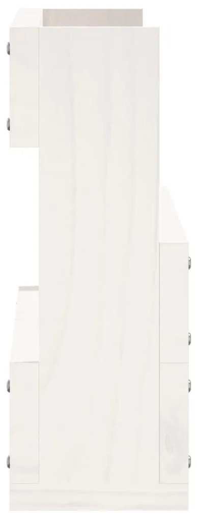2 db fehér tömör fenyőfa fali cipőtartó 59 x 9 x 23 cm